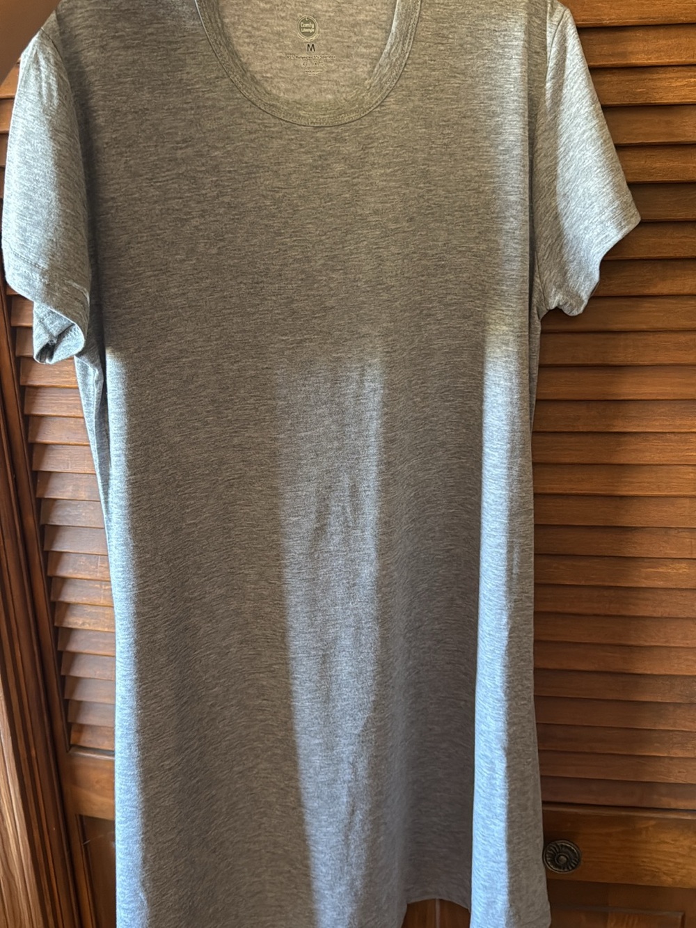 Women's Gray Short Sleeve Scoop Neck Dress Tee